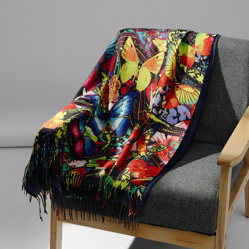 Wool Scarf Men - Luxury Brand Oil Painting Cashmere Scarf