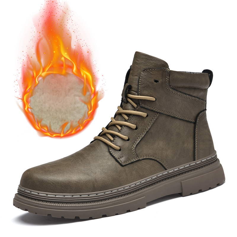 Warm Winter Men Leather Shoes  - Waterproof Winter Boot recension och pris