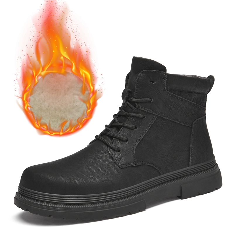Warm Winter Men Leather Shoes  - Waterproof Winter Boot recension och pris
