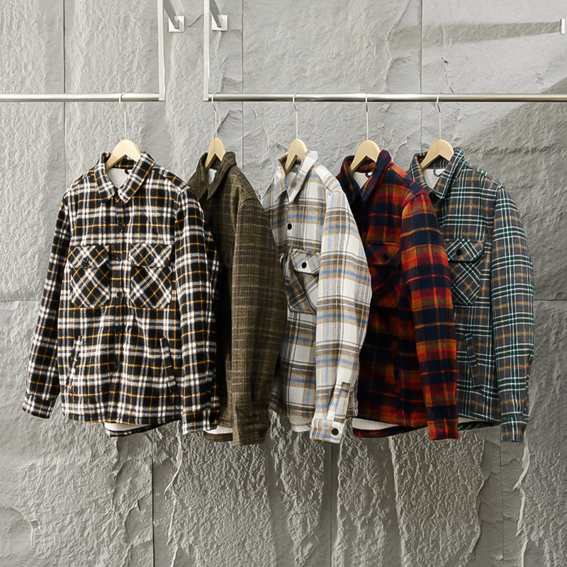 Men's Autumn Winter Plaid Flan - Flannel Shirt Lined recension och pris